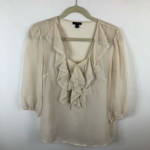 Sheer Long Sleeve Ann Taylor Blouse